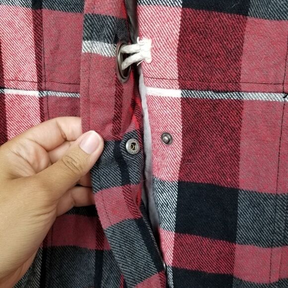 Hurley Plaid Hoodie Jacket. Red&Black XS - Picture 12 of 12